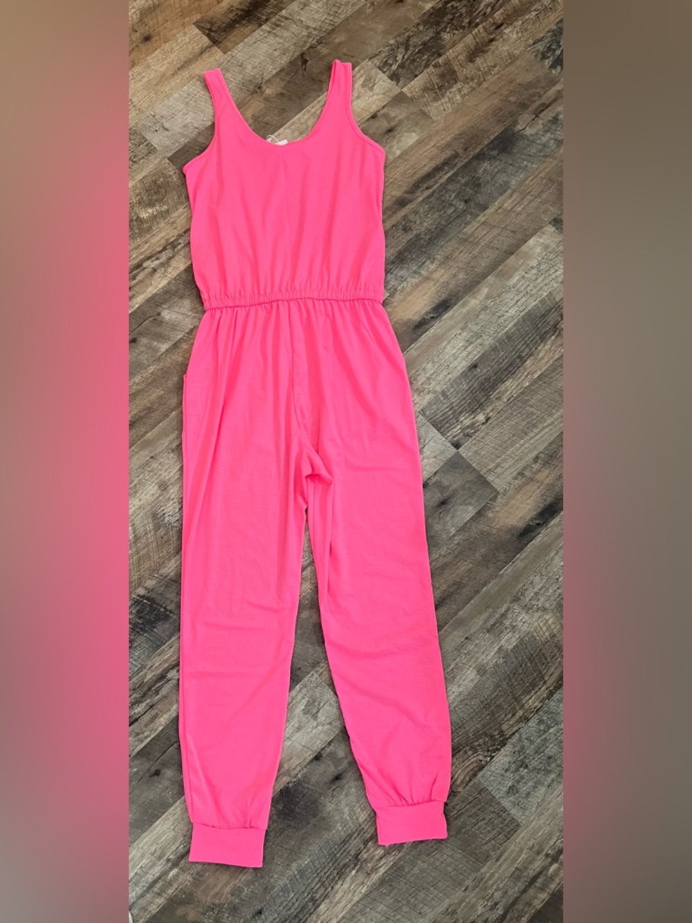 ReoRia Neon Pink Sleeveless Jumpsuit - Picture 8 of 8